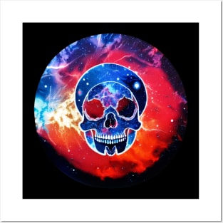 Skeleton Skull in Space Posters and Art